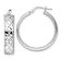 Rhodium Over Sterling Silver 1 1/16" Polished Diamond-Cut Hoop Earrings