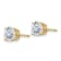 14K Yellow Gold 1.25ct. 5.5mm Round D E F Pure Light Moissanite Earrings