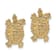 14k Yellow Gold Textured Land Turtle Stud Earrings