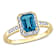 London Blue Topaz & Diamond 14K Yellow Gold Halo Ring 1.26ctw