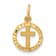 14k Yellow Gold Diamond-Cut and Satin Eternal Life Cross in Circle Pendant
