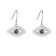 Green Lab Alexandrite Rhodium Over Sterling Silver Evil Eye Earrings