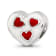 Sterling Silver Crystal and Enameled Heart with Hearts Bead