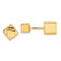 14k Yellow Gold Cube Front and Back Stud Earrings