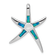 Rhodium Over Sterling Silver Lab Created Blue Opal Inlay Flat Starfish
Slide Pendant