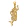 14k Yellow Gold 3D Textured Large Mermaid Charm