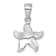 Rhodium Over Sterling Silver Polished White Crystal Starfish Pendant
