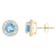 6mm Round Simulated Aquamarine And Created White Sapphire 10k Yellow
Gold Halo Stud Earrings