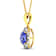 1.99ctw 14K Yellow Gold Tanzanite and White Diamond Pendant with 18 inch
Cable Chain