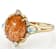 Sunstone, Opal And White Zircon Ring In 18K Gold Over Sterling Silver 0.29ctw