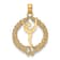 14k Yellow Gold Solid Polished and Textured Framed Gymnast pendant