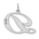 Rhodium Over Sterling Silver Fancy Script Letter D Initial Charm