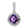 Rhodium Over 10k White Gold Beaded 0.73 ctw Cushion Amethyst and 0.21
cttw diamond Pendant