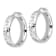 Rhodium Over Sterling Silver 1 1/16" Polished Diamond-Cut Hoop Earrings