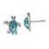 Rhodium Over Sterling Silver Polished Crystal Turtle Post Earrings