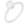 White Cultured Freshwater Pearl Rhodium Over Silver Ring