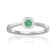 Rhodium Over Sterling Silver Round Emerald and Moissanite Halo Ring