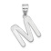 Rhodium Over 14k White Gold Polished Bubble Letter M Initial Pendant