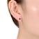 Ruby Color CZ Princess-Cut Stud Earrings In 18K Rose Gold Over Sterling Silver