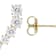 Moissanite Drop Crawler Earrings In 14K Gold Over Sterling Silver