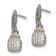 Sterling Silver Antiqued with 14K Accent Diamond Dangle Post Earrings