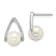Rhodium Over 14K White Gold Polished Freshwater Cultured Pear Post Earrings