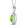 1.85ctw 14K White Gold Round Peridot and White Diamond Pendant with 18
inch Cable Chain