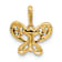 14k Yellow Gold Polished Cubic Zirconia Butterfly Pendant