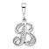 Rhodium Over 14k White Gold Solid Polished Script Filigree Textured
Letter B Initial Pendant