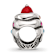 Sterling Silver Crystal and Enamel Red Cherry Cupcake Bead