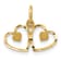 14k Yellow Gold Satin and Diamond-Cut Heart pendant