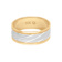 8mm Diagonal Line Band in 10k Yellow Gold with White Rhodium