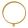 14k Yellow Gold Oversized Set of 7 Slip-on Textured Bangles with Dangle Heart