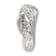 Rhodium Over Sterling Silver Polished White Crystal Flip Flop Chain Slide