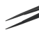6 1/4 inch Fine Tip Stainless Steel Gemstone Tweezers With Black Finish