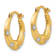 14K Yellow Gold with Rhodium Hoop Earrings