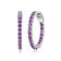 Purple African Amethyst Platinum Over Sterling Silver Hoop Earrings