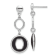 Rhodium Over Sterling Silver Polished Black Circle Post Dangle Earrings