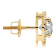 White Cubic Zirconia 14k Yellow Gold Earrings With Velvet Gift Box 1.20ctw