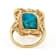 Turquoise And White Zircon Cocktail Ring In 18K Gold Over Sterling
Silver 0.55ctw