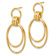 14k Yellow Gold Polished and Textured Oval Dangle Earrings