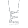 Initial E Mixed Cut CZ Pendant Necklace In Sterling Silver 18 Inch