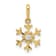 14K Yellow Gold Polished Cubic Zirconia Snowflake Charm Pendant