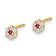 14k Yellow Gold Polished Set of 3mm Ball stud, CZ Flowers and Cross 3
Pair Earrings Set