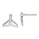 Rhodium Over Sterling Silver Polished Whale Tail Post Earrings