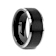 ASTON Black Brushed Center Tungsten Ring with Polished Beveled Edges 10mm