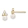 14k Yellow Gold Children's Cubic Zirconia and Freshwater Cultured Pearl
Stud Earrings