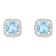 5mm Cushion Simulated Aquamarine And Created White Sapphire 10k White
Gold Halo Stud Earrings