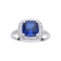 Blue Lab Created Sapphire Square Cushion Rhodium Over Sterling Silver
Solitaire Beaded Halo Ring