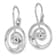 Rhodium Over Sterling Silver Polished Crystal Wave Dangle Earrings